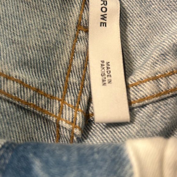 Weekday Blue Jean Shorts High-Waisted Distressed - Picture 4 of 10